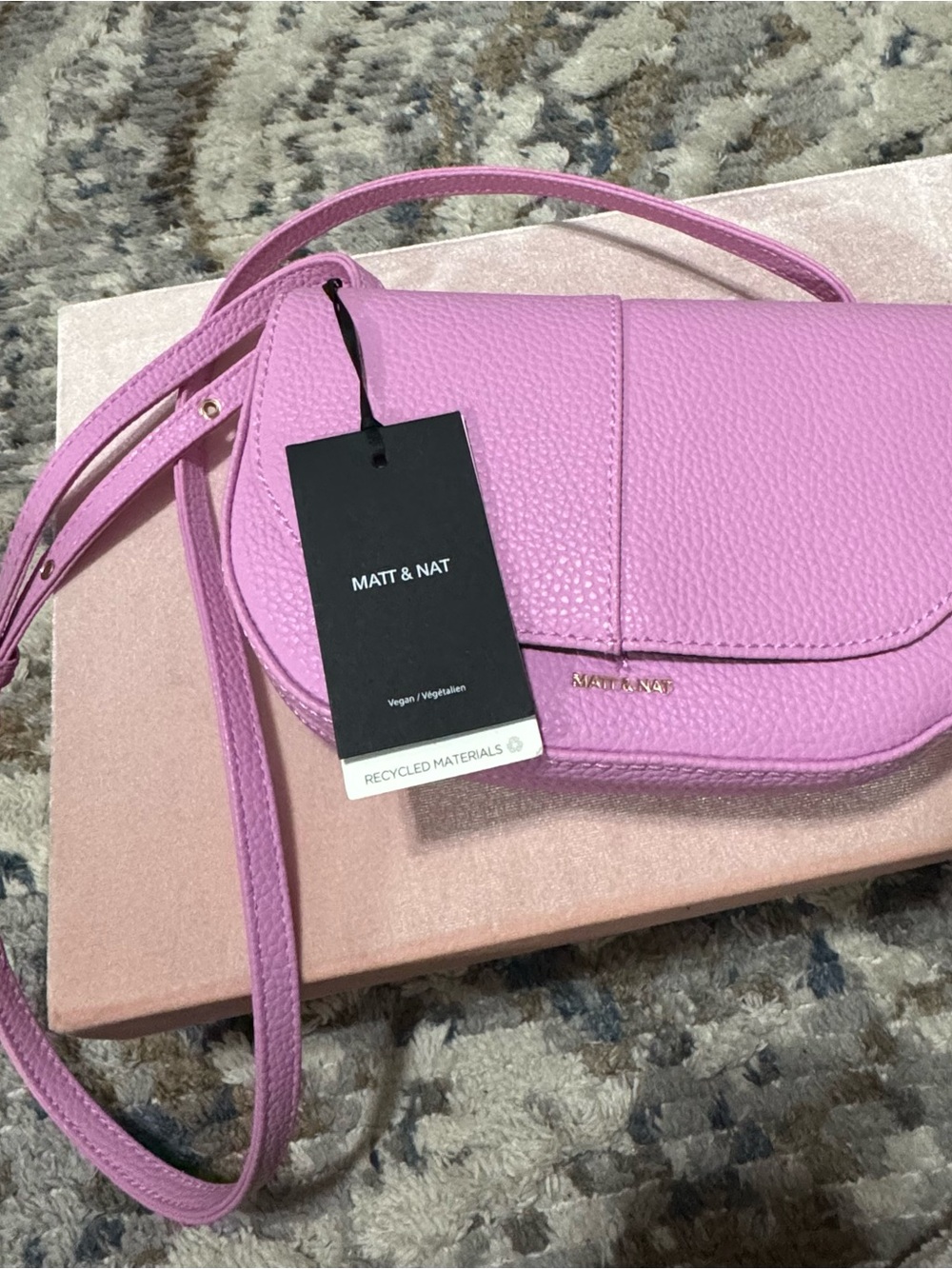 Matt & Nat Lilac Pebbled Crossbody Bag